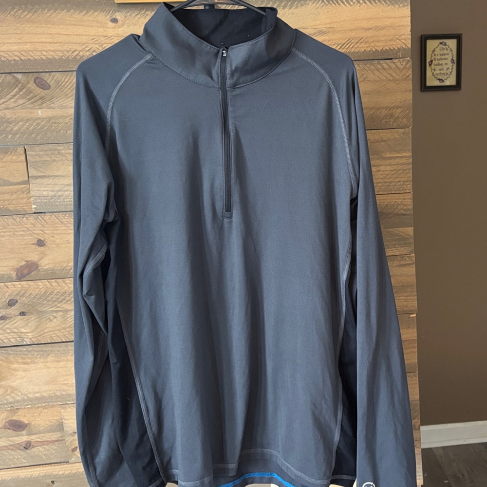 American Eagle Outfitters Men's Dark Gray Quarter-Zip Jacket